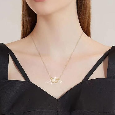 Collar de doble anillo de corazón