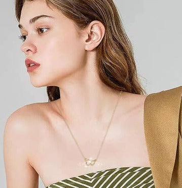 Collar de doble anillo de corazón