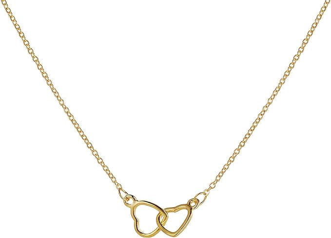 Collar de doble anillo de corazón