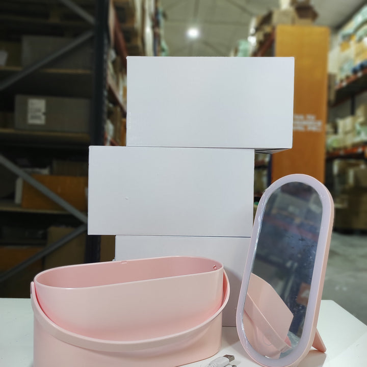 Organizador de maquillaje con espejo LED