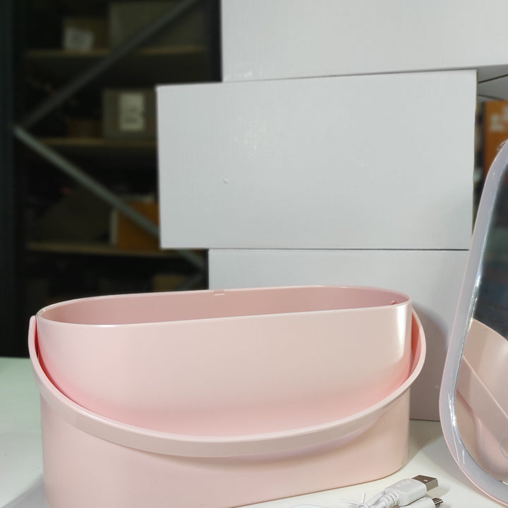 Organizador de maquillaje con espejo LED